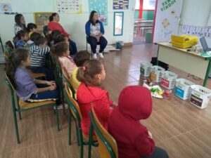 Alunos recebem sensibilização sobre separação de resíduos com a Turminha da Reciclagem