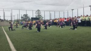 Grupo Vozes do Corpo apresenta coreografia no final da Copa Alfa