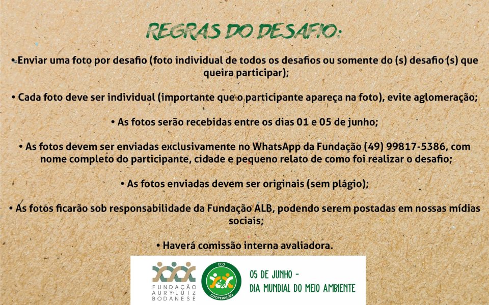 FALB lança desafio para a Semana do Meio Ambiente