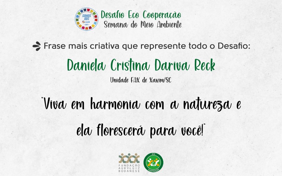 FALB revela os ganhadores do Desafio Eco Cooperação