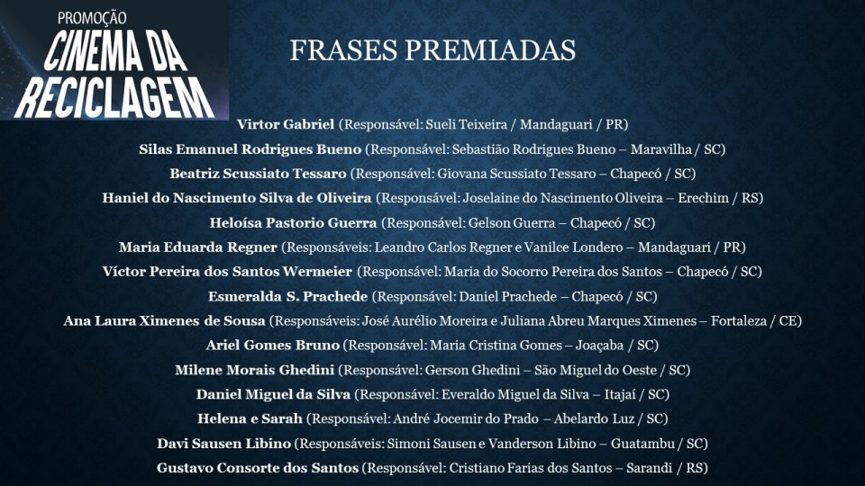 Cinema da Reciclagem com a Turminha da Reciclagem