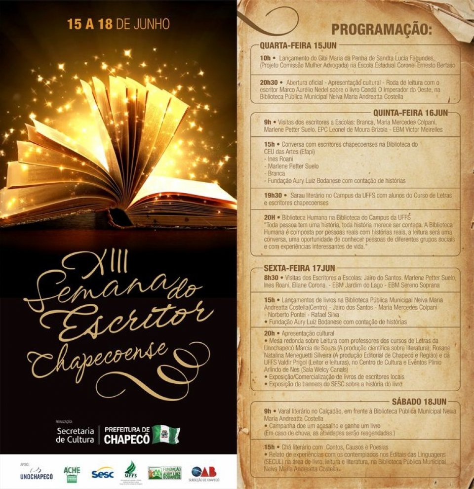 Roda de Leitura na XIII Semana do Escritor Chapecoense