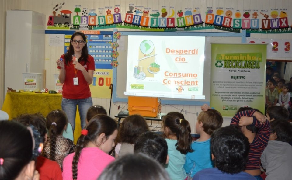 Sensibilização com A Turminha da Reciclagem no mês de Julho